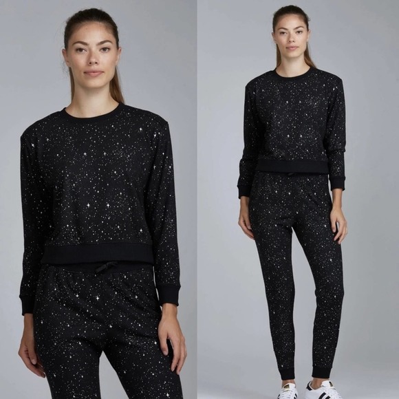 Noli Celestial Crew Neck Sweatshirt Black & Silver - Picture 2 of 6